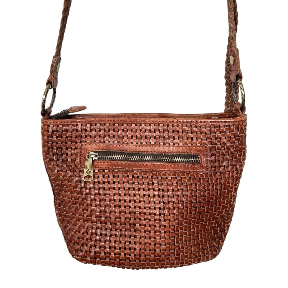 Patricia Nash Banyoles Crossbody Woven Leather Bag Brown - Picture 2 of 11